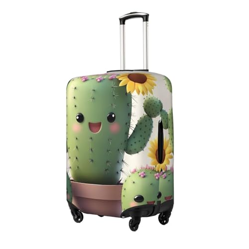 Cactus Flowers Elastic Travel Luggage Cover, Washable Spandex Suitcase Protector, Anti-Scratch Fits 18-32 Inch2