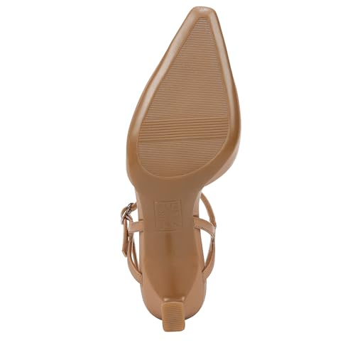 Naturalizer Womens Tara Pointed Toe Kitten Heel Ankle Strap Pump Taupe Beige 10 M4