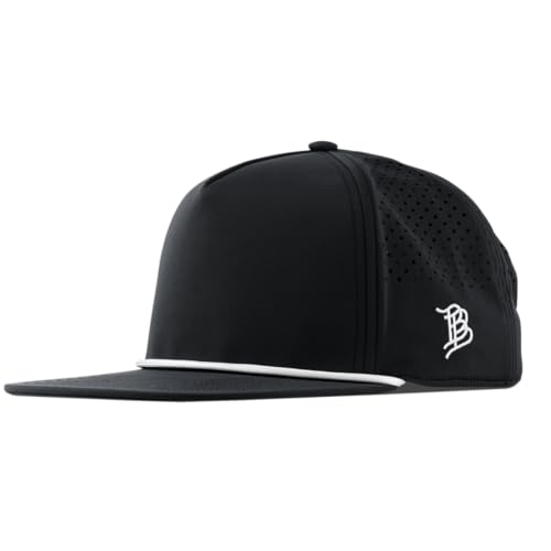 Image of Branded Bills Bare Flat 5 Panel Rope Hat for Men, Adjustable Snapback Golf Baseball Cap Flat Brim