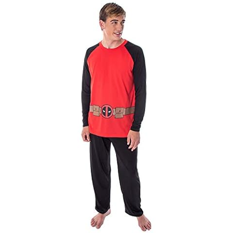 Marvel Men's Deadpool Costume Pajama Set Cover