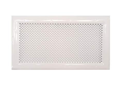 DEMLOU – Grille d’Aération Blanche RAL9016 33 x 18 cm Rectangulaire | Acier Galvanisé Perforé, Revêtement Poudré | Diffuseur de Chaleur et Grille de...