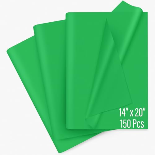 SANZIX 150 Sheets Green Tissue Paper for Gift Bags Bulk 14x20 Inch - Green Gift Wrapping Paper Perfect for Saint Patrick's Day, Birthday, Gift Wrap, Bouquet Wrap, DIY Crafts, Decorations & Christmas