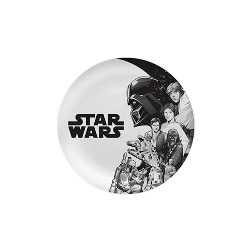 Silver Buffalo Star Wars Assiette en céramique Motif collage Noir/blanc 20,3 cm