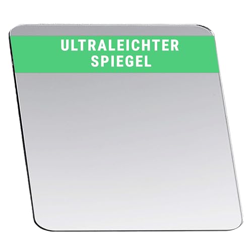 Falkenhorn Handspiegel – doppelseitiger, ultraflacher Acryl-Spiegel in quadratischer Form, ideal für Basteln, Kinder, Deko, DIY-Projekte, Geldbörse, Kosmetik und Unterwegs – 7,5 × 7,5 cm, 1 Stück
