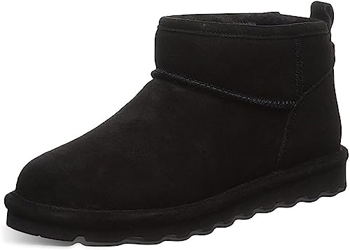 BEARPAW Women's Shorty Black Size 9 | Women's Ankle Boot | Women's Slip On Boot | Comfortable Winter Boot