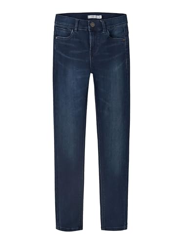 NAME IT Mädchen Nkfpolly Dnmtax buks Noos Hose, Dark Blue Denim, 134 EU