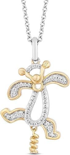 925 Silver Tigger Pooh Corner Charm Pendant Necklace 14k Yellow Gold Plated
