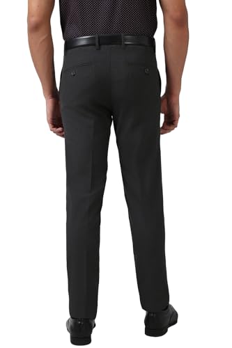 Image of Peter England Men Mid Rise Slim Fit Flat Front Trouser