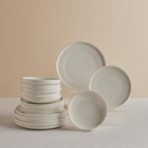 Karaca Stream Bone Felix XL - Vajilla de 18 piezas para 6 personas, elegante vajilla de porcelana de hueso, diseño moderno, apto para microondas y lavavajillas Karaca Stream Bone Felix XL - Vajilla de 18 piezas para 6 personas, elegante vajilla de porcelana de hueso, diseño moderno, apto para microondas y lavavajillas
