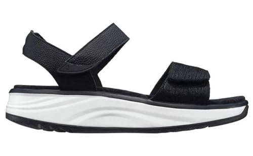 Joya Flores Black, Sandale, Full Grain Leather/Velour Leather, Active-Sohle...