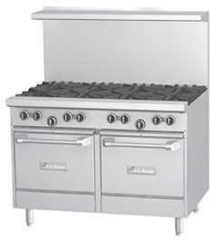 Garland U48-2G36LL U Series 48" Gas Restaurant Range with (2) 32,000 BTU Open Burners, 36" Griddle & (2) Space Saver Ovens