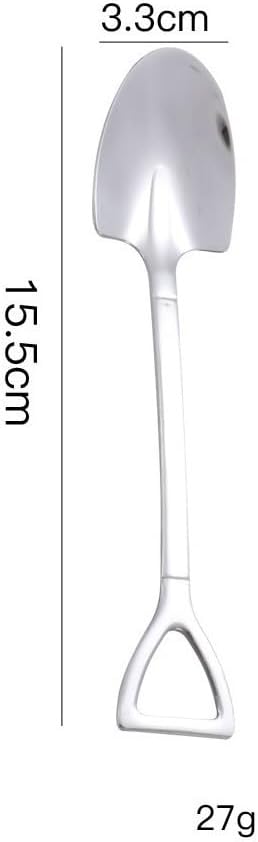 Silverware Flatware Set, 1/4/6/8/10/12pcs 304 Stainless Steel Creative Watermelon Spoon Dessert Ice Cream Spoon Tip Shovel(Black,12Pcs)