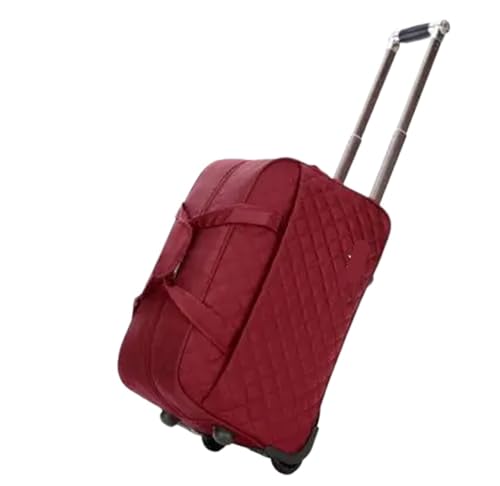 Rolling Duffel Bag with Wheels Women Luggage Bag On Wheel Trolley Travel Bag with Wheels for Women Men Suitcase Travel Rolling Luggage(24 inch Dark Red)