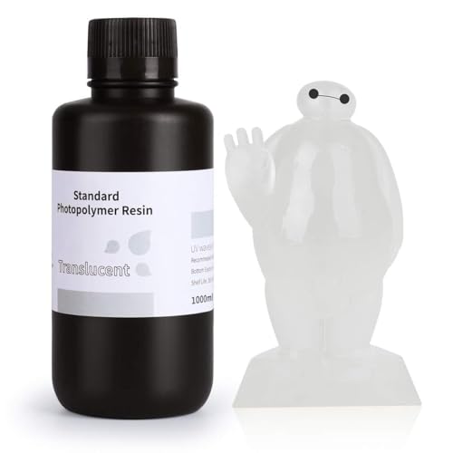 Image of ELEGOO 3D Printer Rapid Resin LCD UV-Curing Resin 405nm Standard Photopolymer Resin for LCD 3D Printing 1000Gram Translucent