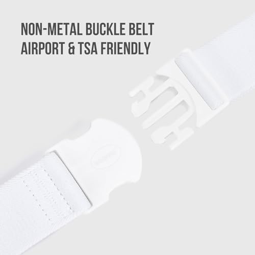 Image of WHIPPY Mens Elastic Stretch Belt Unisex Adventure Web Belt for Women Men with Non-Metal Buckle Adjustable Belts