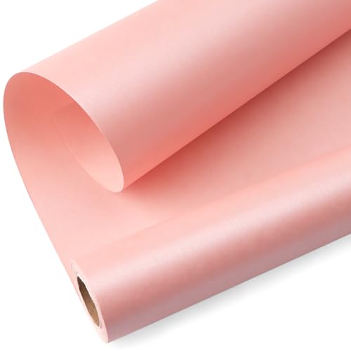 Ribbli Pink Wrapping Paper Solid Pearly-Lustre Gift Wrapping Paper Perfect for Valentines Day, Birthday, Christmas, Baby Shower, Wedding, Bouquet-17 Inches X 33 Feet