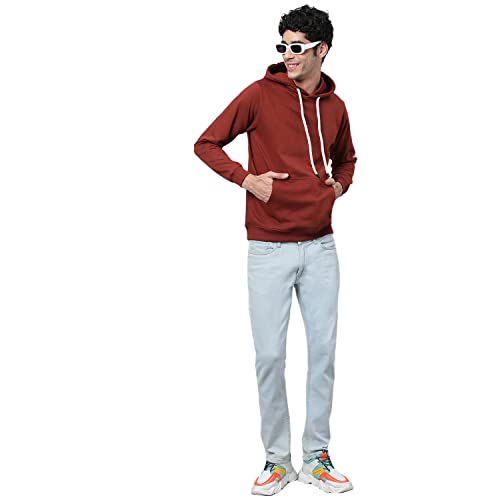 Image of Veirdo Cotton Fleece Regular Fit Full Sleeve Hooded Sweatshirt Front and Back Graphic Printed Jumper Hoodie for Men
