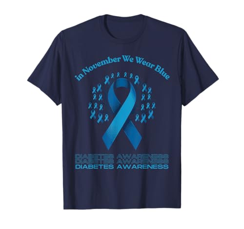 in November We Wear Blue Diabetes Awareness Ribbon Tree Camiseta