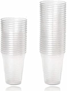 ANEEQA Disposable Cups Glasses Multipack Clear Plastic Heavy Duty Recyclable House Party Strong Drinking Glass for Travel Camping Events BBQ Vine Soft Drink Juice Cocktail Cold Coffee Whiskey (80Pcs)