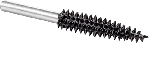 Kutzall Extreme Taper Rotary Burr, 1⁄8" Shaft, Very Coarse - Wood Carving Bit for Dremel, Foredom, DeWalt, Milwaukee. Abrasive Tungsten Carbide, 1⁄8" (3.1mm) Dia. X 7⁄8" (22.2mm) Length TX-18-EC
