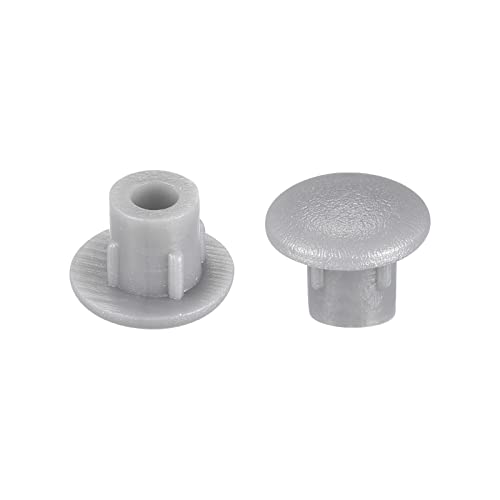Image of uxcell Screw Hole Plugs, 5mm(3 /16 inch) Dia PP Snap in Shelf Button Flush Type Caps for Furniture Cabinet Cupboard, Gray 96 Pcs