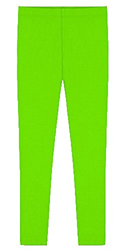 Elegance Girls Cotton Ankle Length Leggings (Sizes 3-13) (3-4 Years, Lime Green)