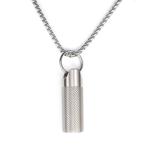 Small Pill Box Titanium Pill Fob Necklace Nitro Mini Waterproof Pill Holder Lightweight Survival