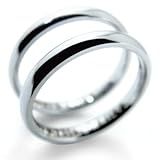 [坂の上宝飾] 月のうさぎ ペアリング, 316Lステンレス製, 2.7mm幅, 刻印無料, 結婚指輪, サイズ40, 2個セット, アレルギー対応