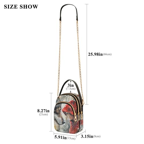 Little Red Riding Wolf Crossbody Handbags for Women Casual Leather Shoulder Phone Purse3