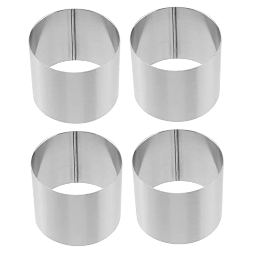 CONGARTENO 4pcs Stainless Steel Mousse Cake Mold Baking Molds Biscuit and Cooking Easy to -oil for Desserts and Cakes
