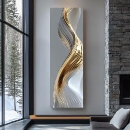 Tableau abstrait vertical pour habiller un mur vide de bureau - 2