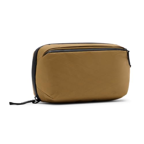 Image of Peak Design Wash Pouch, Coyote, Ocean Edition, Travel Toiletry Bag, Upright or Hanging Dopp Kit with Pockets, Magnetic Toothbrush Pocket, Wide UltraZip Opening, Toiletry Bag for Men and Women