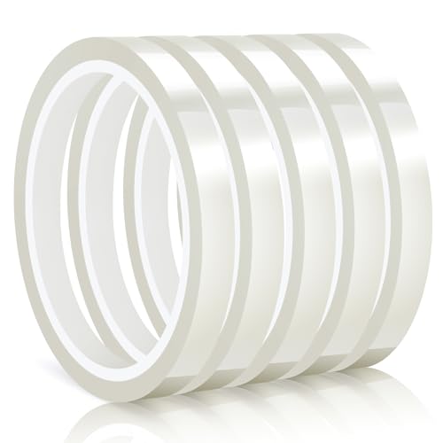 Fyguard 5 Rolls Heat Tape Sublimation 10mm x 30m Heat Resistant Tape Thermal Heatproof Tape for Electronics Printing Circuit Board