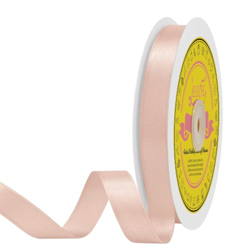 Image of Double Face Moon Stone Satin Ribbon 5 /8 Inch x 50 Yards Polyester Ribbon for Gift Wrapping Easter Weddings Party Decorations Hair Bows Invitations