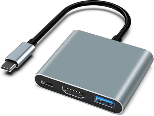 USB C to HDMI Adapter 3-in-1 HDMI to USBC Digital AV Multiport Adapter USB Type C Converter to 4K HDMI USB 3.0 100W PD Compatible for MacBook Pro Air iPad Chromebook XPS Acer HP Dell Surface Samsung