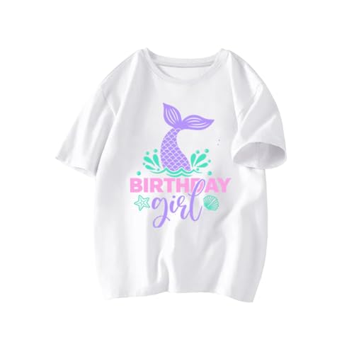 Birthday Girl Tshirt Toddler Birthday Shirts Tees Little Kids Top Outfit Cotton Short Sleeve 2nd 3rd 4th 5th 6th 7th 8th
