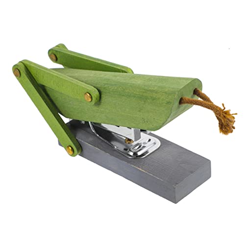Agrafeuse en bois vert animal pour décoration de bureau scolaire