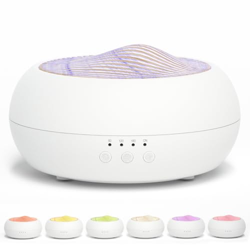 SALKING Aroma Diffuser, 250ml Ultraschall Öl Aromatherapie Diffusor für ätherische Öle, Raumbefeuchter Elektrisch Duftlampe, 7 Farbe Weiß...