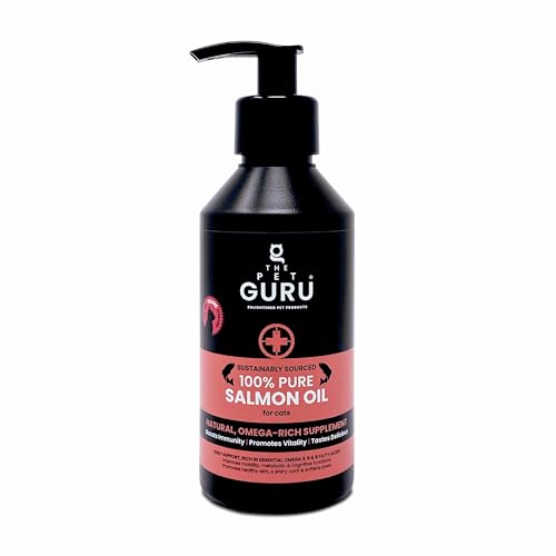 Pure Scottish Salmon Oil for Cats, 100% Natural, Omega 3,6,9 Fatty acids, Glossy Coat, Supports Joint, Heart & Brain Health, Itchy Flaky Skin Relief, Premium Supplement, 250ml