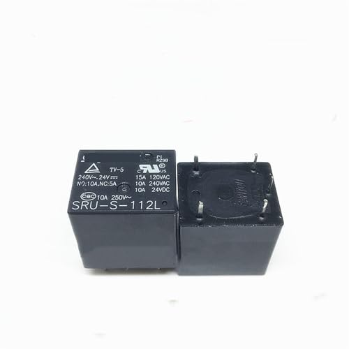 Relais SRU-S-124L 24VDC miniature à 5 broches 10A pour circuit imprimé, lot de 10 pièces