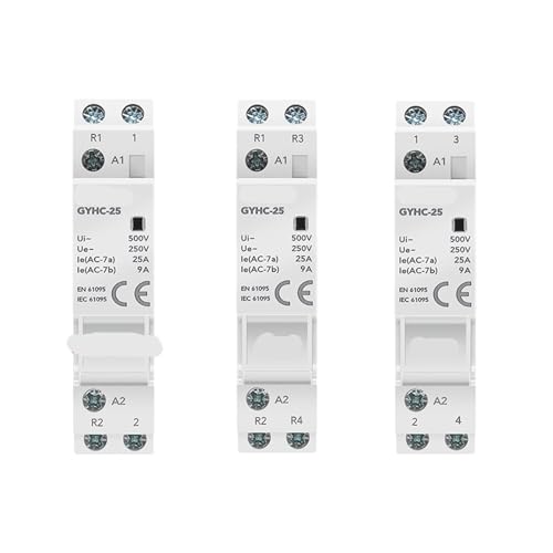 Contacteur domestique monophasé 1P 25A 1NC AC 220V pour tableau électrique sur rail DIN