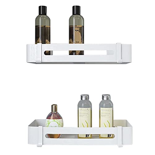 Estantes de baño montados en la pared de aluminio negro de 2 capas 2