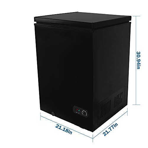 Northair Compact Chest Freezer 3.5 Cubic Feet Free-Standing Top Door Freezers 6.8℉ to -4℉ with 2 Removable Baskets/7 Temperature Setting/Defrost Water Drain/Power-Saving - Thumbnail 4