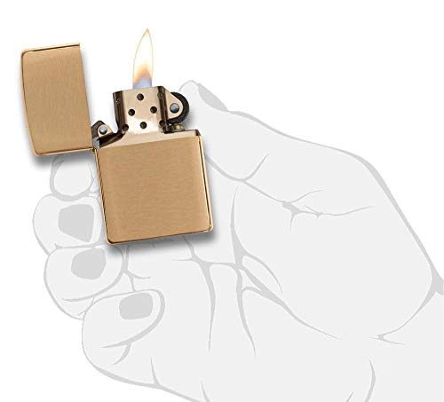 Encendedor Zippo Armor Brushed Brass de bolsillo miniatura 4