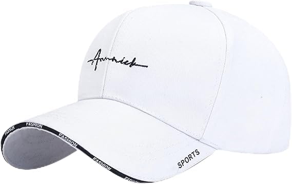 Falafoty Unisex Baseball Cap Adjustable Trucker Cap Golf Cap Breathable Tennis Cap Sport Sun Hat Fashion Men’s Women’s Accessories for Daily Wear Holiday Beach Vacation Outdoor Activities White
