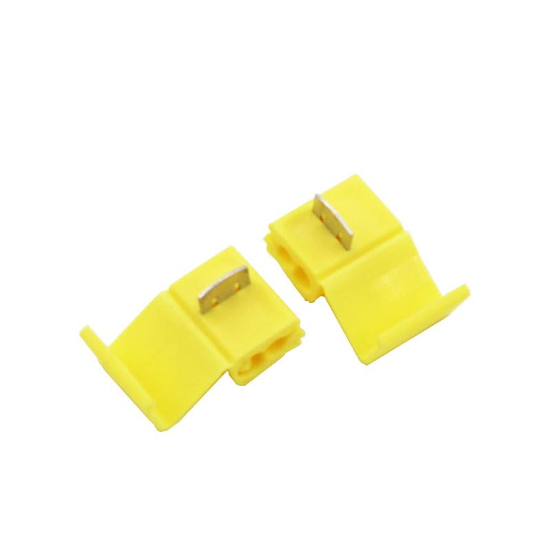 500 terminales de crimpado for cables eléctricos, empalme rápido, conectores amarillos for cables eléctricos, terminales de crimpado de bloqueo rápido.