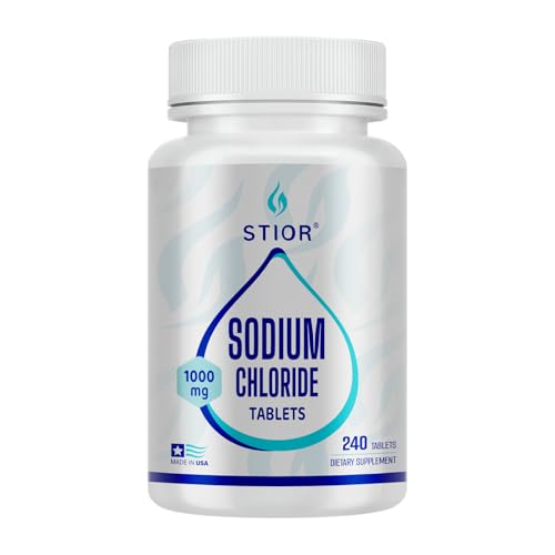 Pure Sodium Chloride Tablets 1000mg | 240 Count Salt Supplement | GMP Certified USA Facility Third-Party Tested | Vegan Non-GMO Gluten Free No Allergens & Artificial Additives