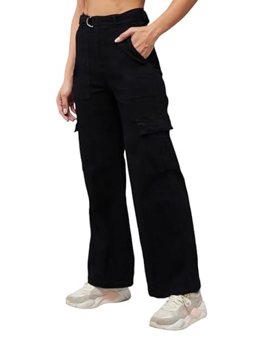 Image of Miss Chase Women's Wide-Leg High-Rise Regular-Length Stretchable Shaping Denim Jeans