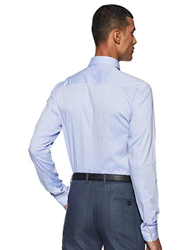 Image of Raymond Men's Pure Cotton Solid Pattern Slim Fit Semi Cutaway Collar Full Sleeve Formal Shirt