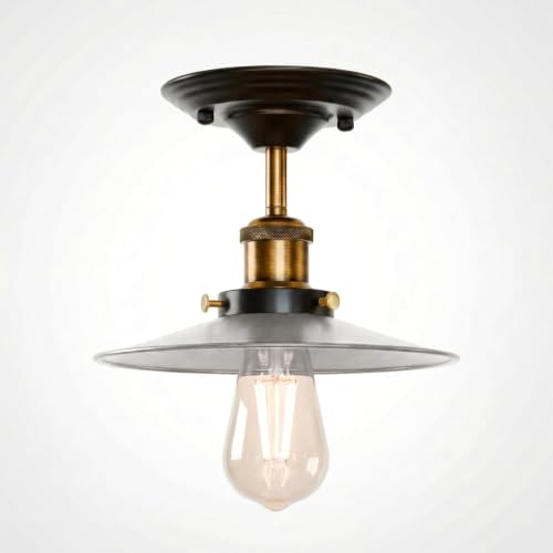 Image of DC VOLTAGE Industrial Semi Flush Mount Ceiling Light E27 Base